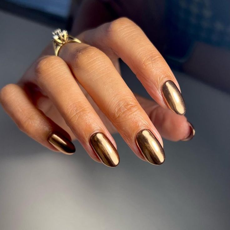 Bronze Chrome Manicure