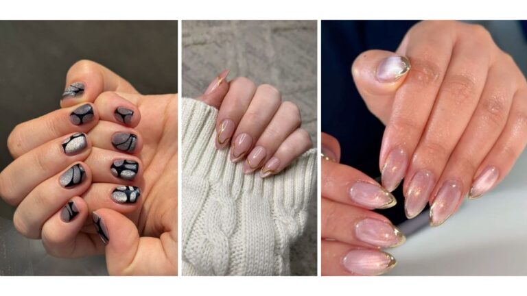 cat eye French tip nails