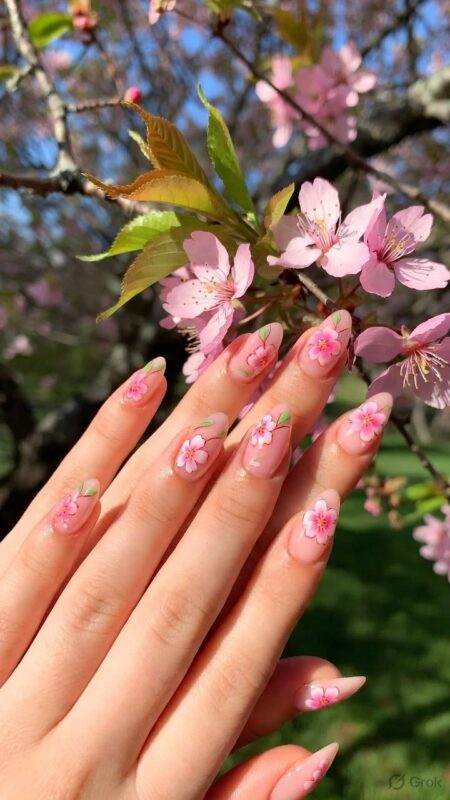 Cherry Blossom Nails