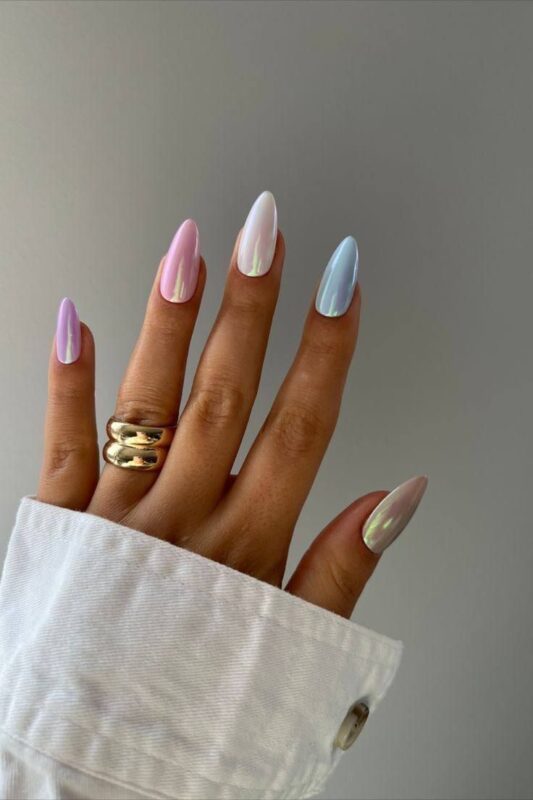 Chrome Pastel Nails
