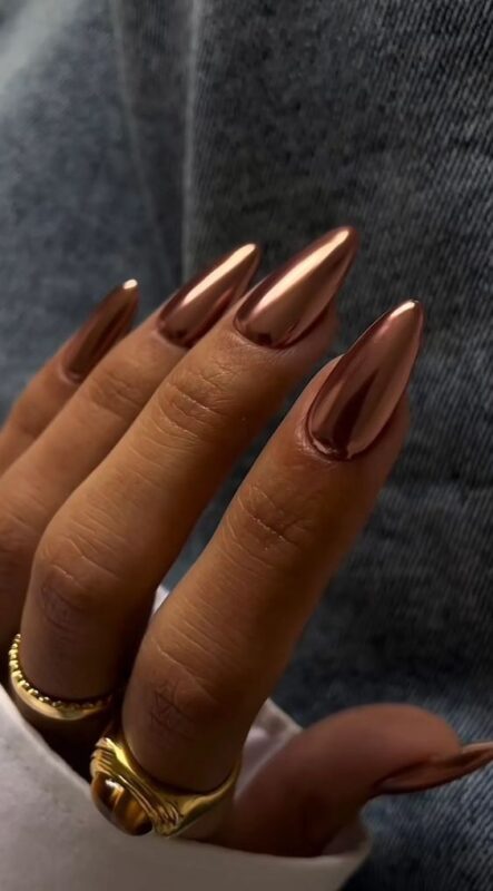 Copper Chrome Nails