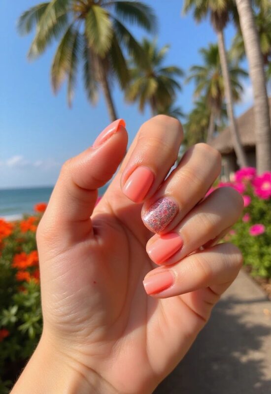 Coral Crush Nails