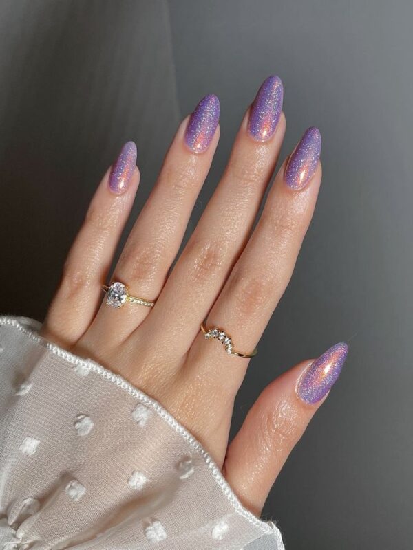 Glittery Lilac Nails