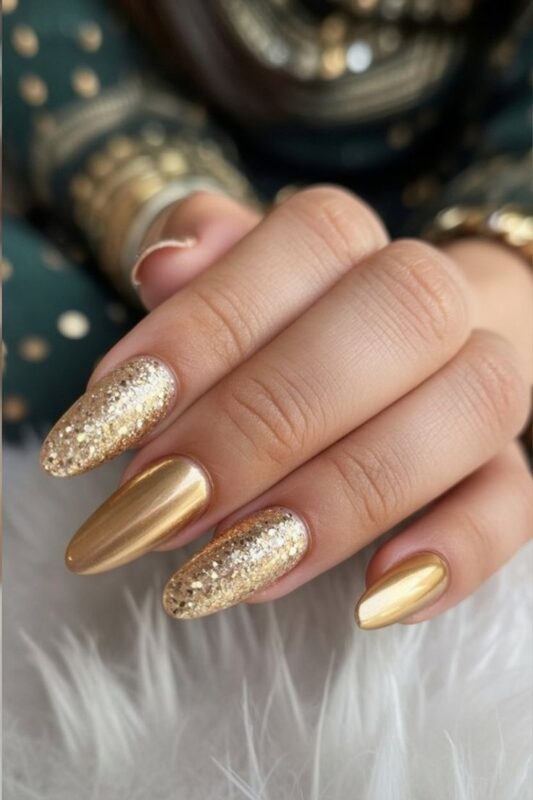 Gold Chrome Nails