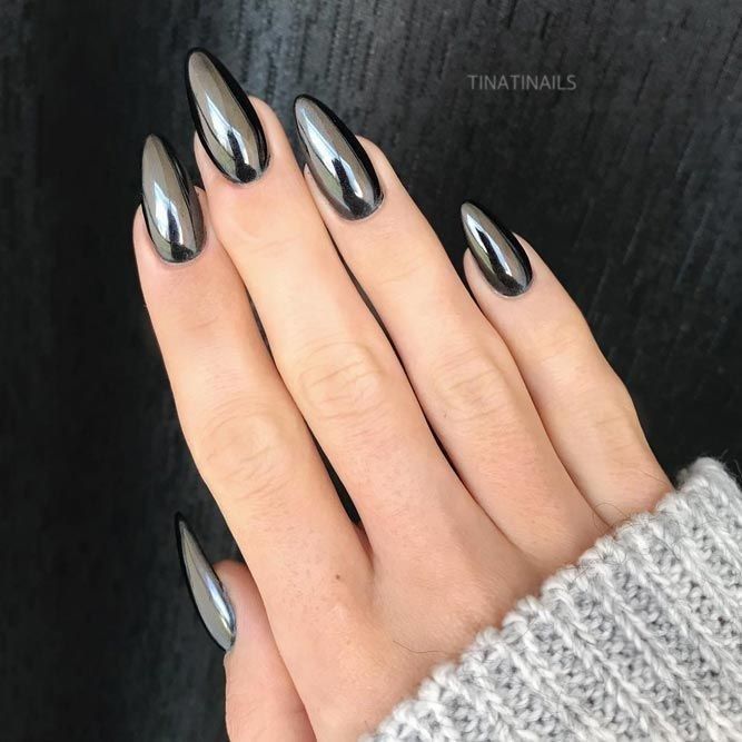 Gunmetal chrome nails