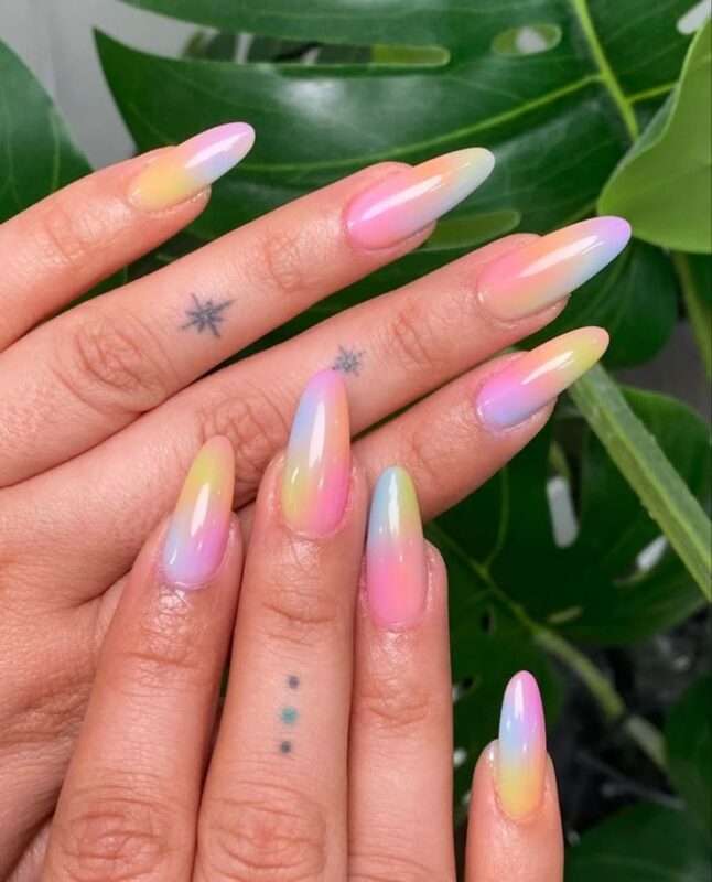 Holographic Rainbow Nails