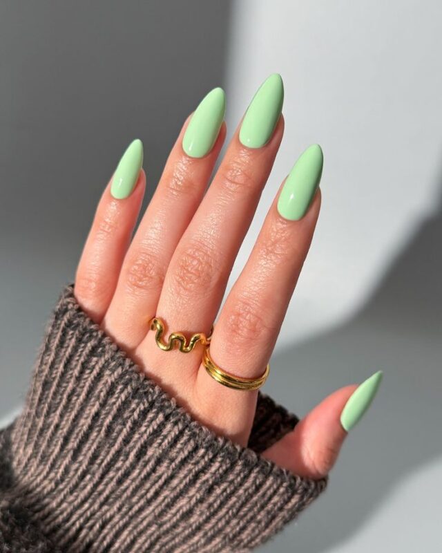 Matte Mint Green Nails