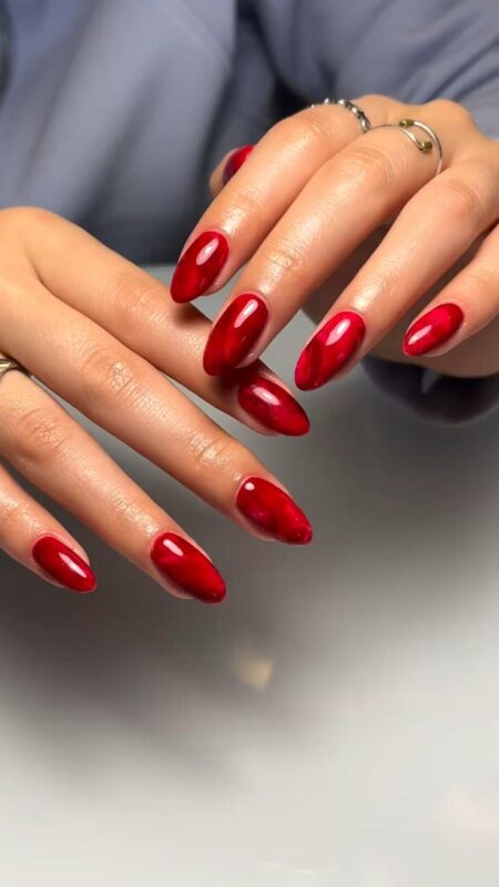 Red Marble Nails