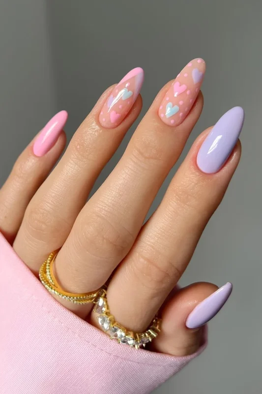 Pastel chrome nails