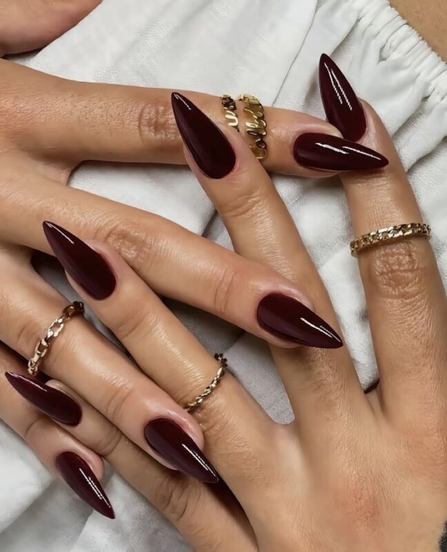 Chrome Stiletto Nails