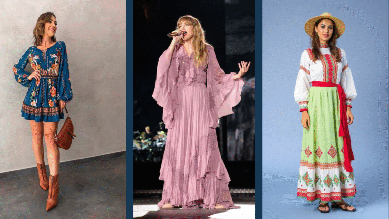 17 folklore-inspired dress outfit ideas featuring traditional patterns, vibrant colors, and unique, cultural styles for a standout look.