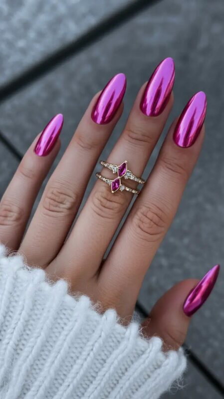 Multiple Shades Chrome Nails