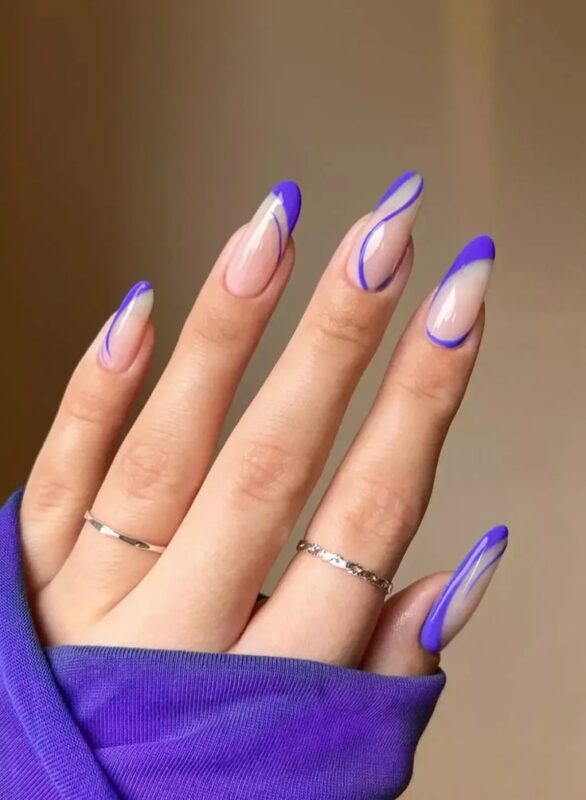  Side-Tipped Purple Nails