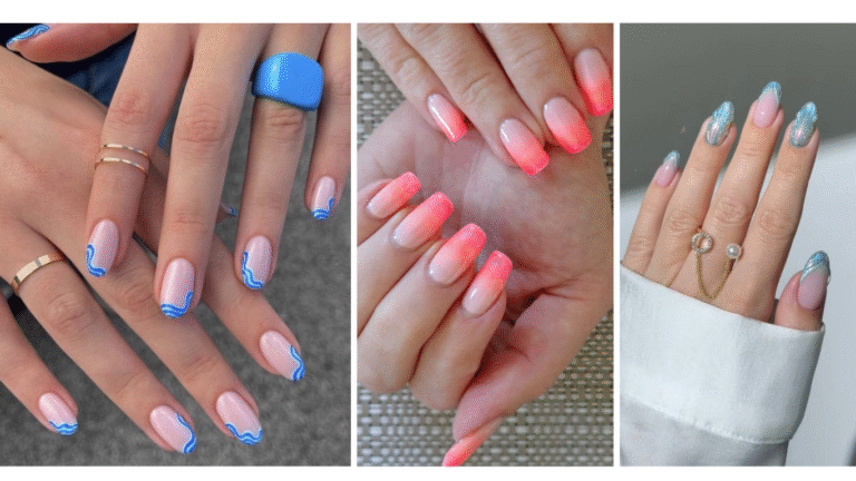 Elegant and minimalist simple summer nails featuring soft pastel shades and subtle designs, perfect for a chic, effortless summer look.