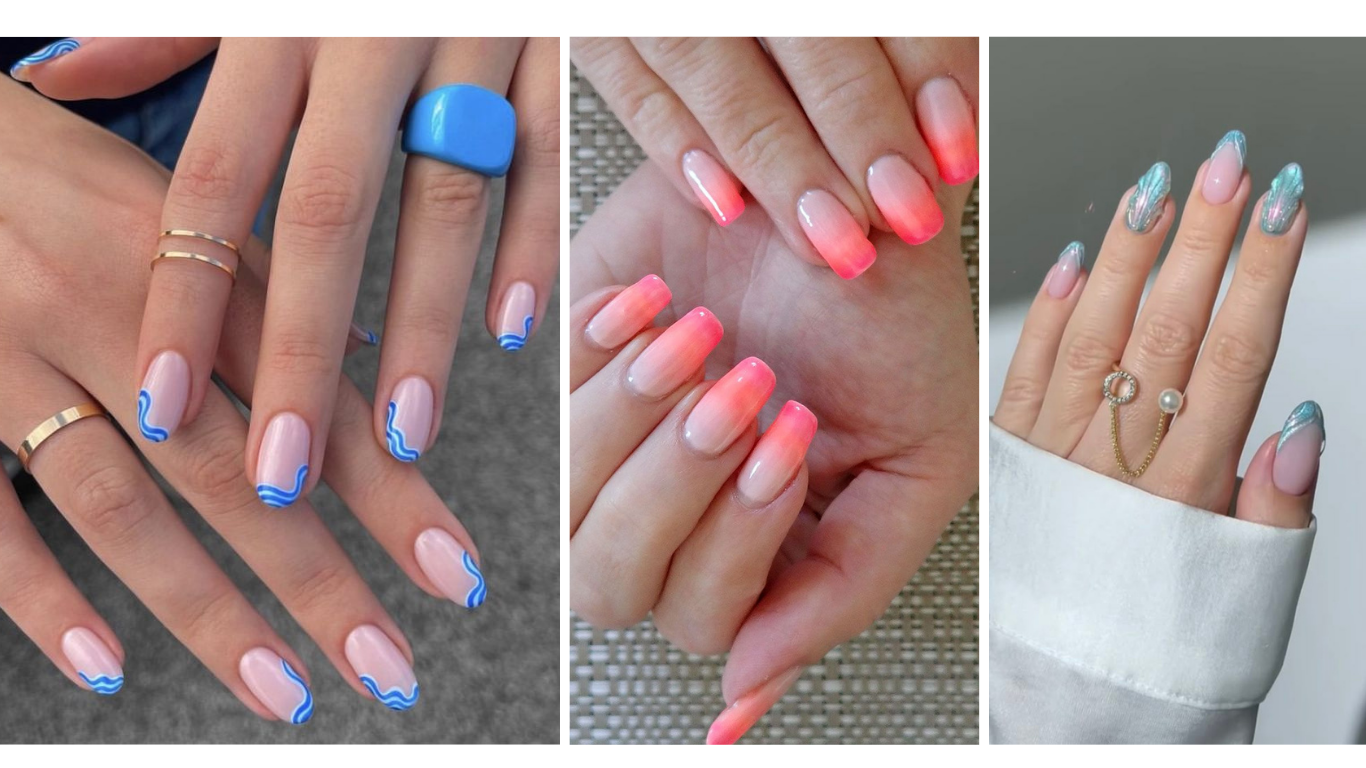 Elegant and minimalist simple summer nails featuring soft pastel shades and subtle designs, perfect for a chic, effortless summer look.