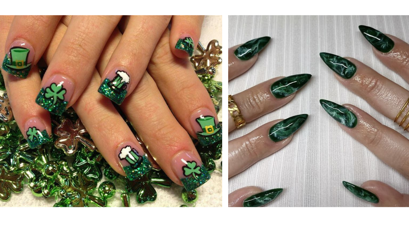 Explore adorable St. Patrick's Day nail designs with cute shamrocks and festive colors. Perfect nail art ideas for celebrating the holiday in style