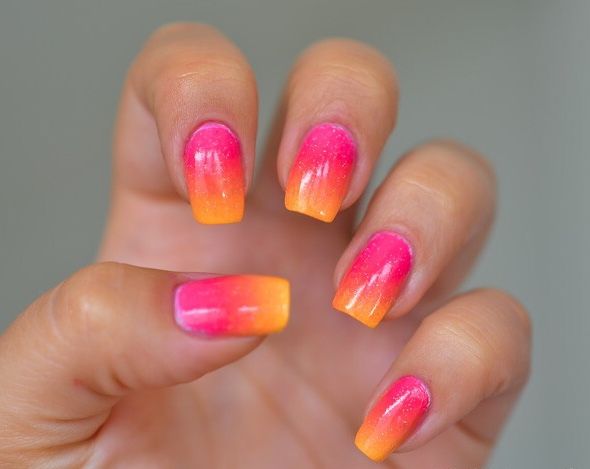  Sunset Gradient on Short Nails