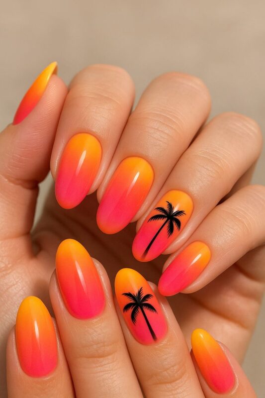 Sunset Ombre nails