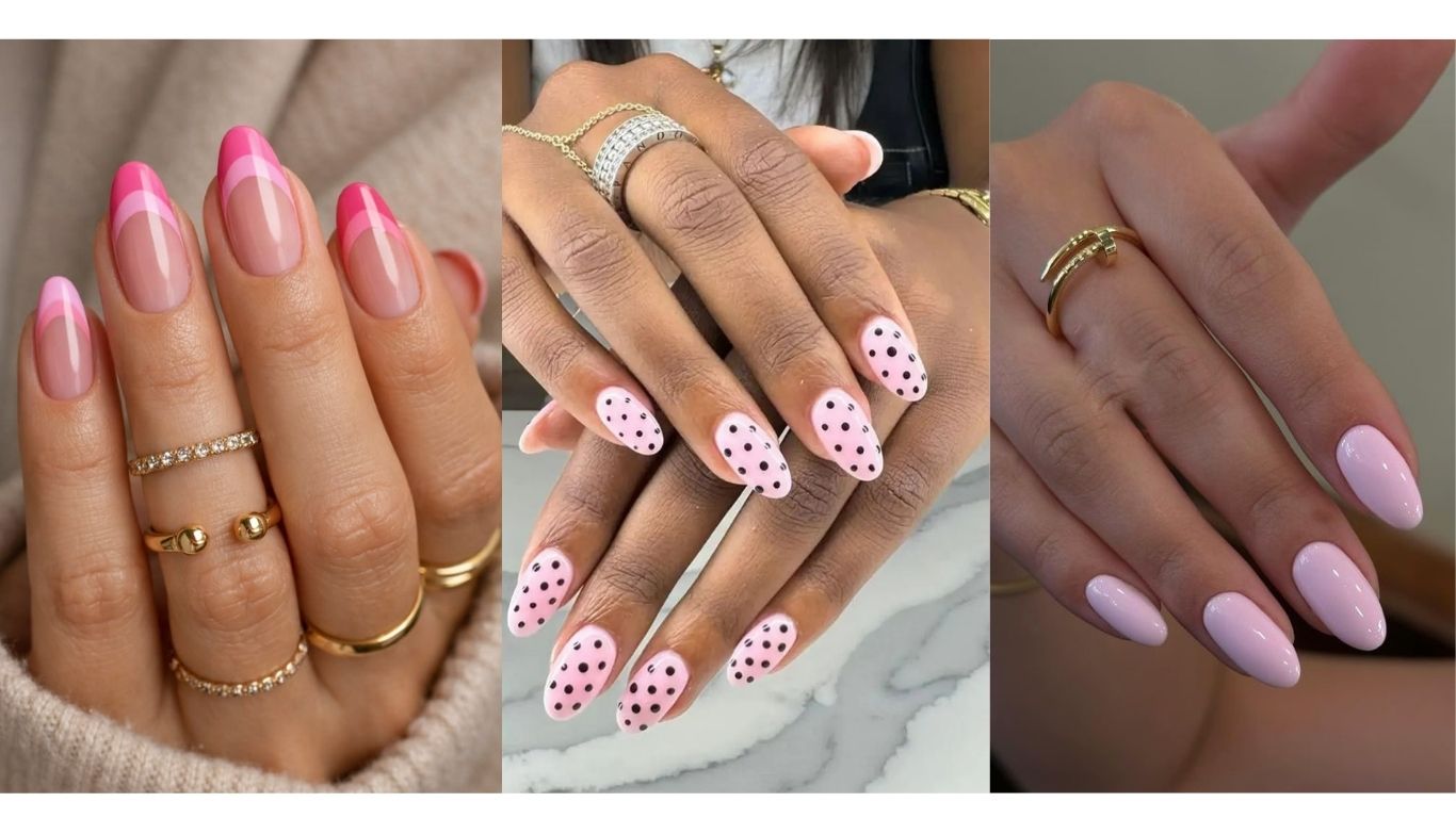 Hot pink summer nails