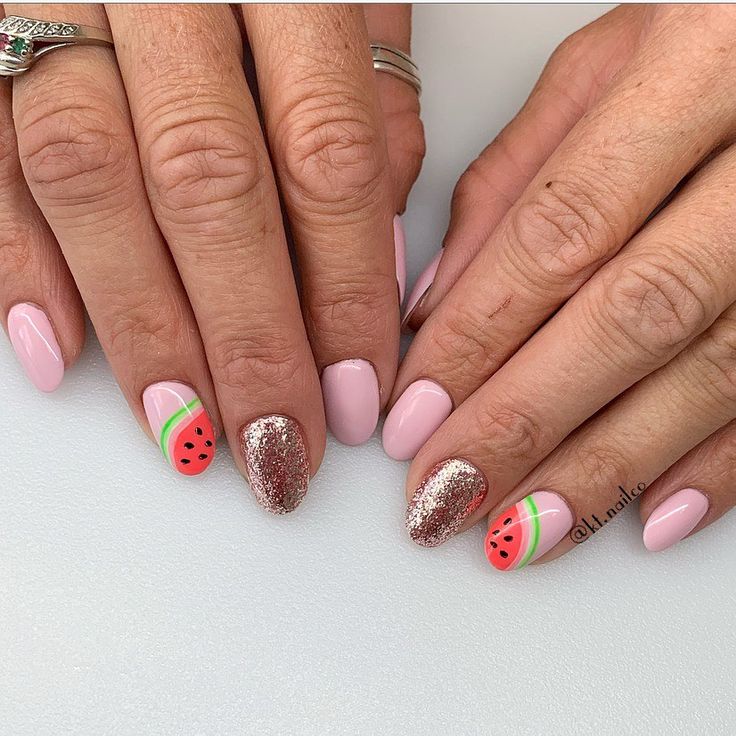 Watermelon Slice Art Nails