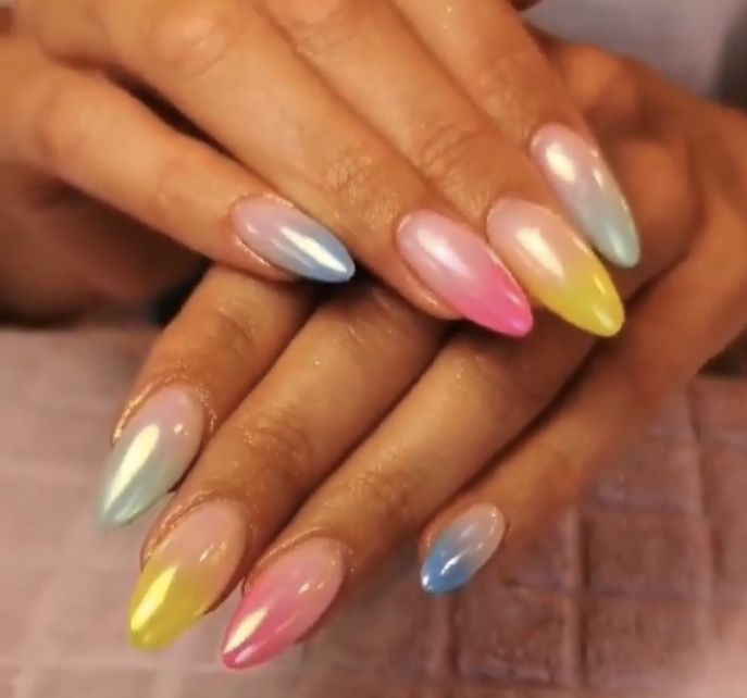 Ombre chrome nails