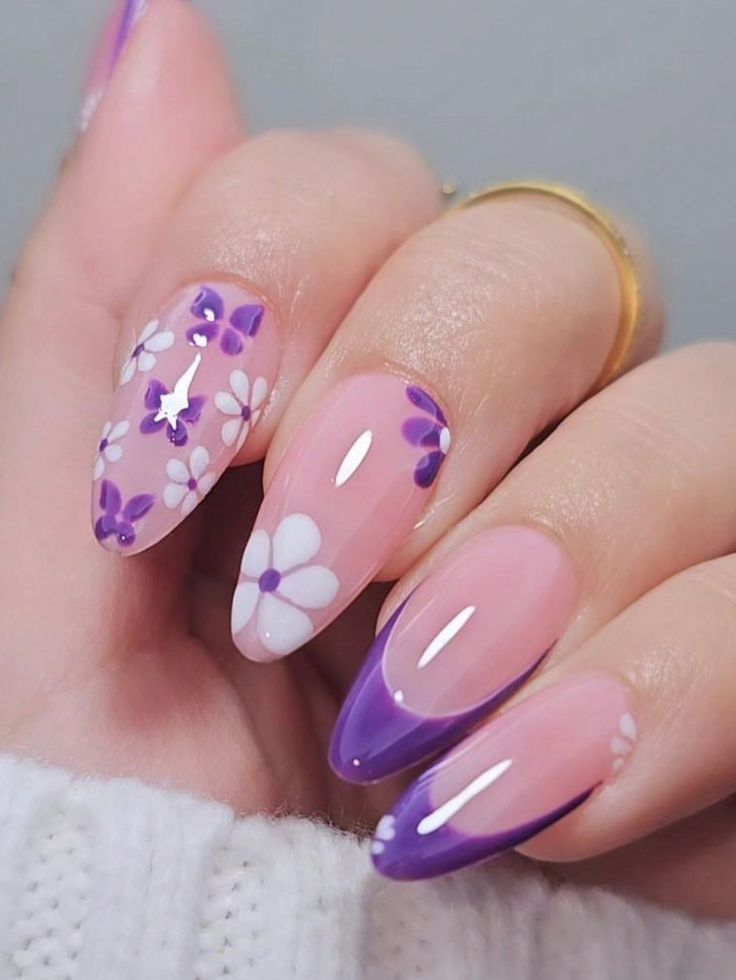 Botanical Almond Nail Prints