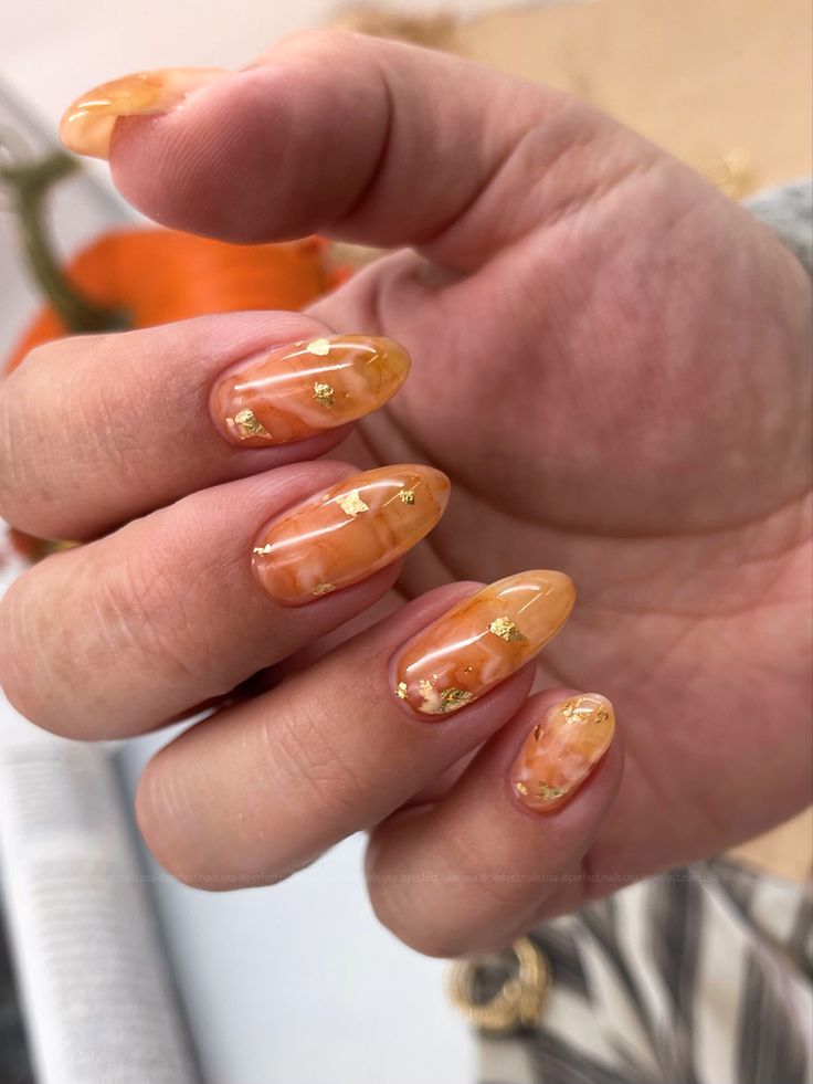 Citrine yellow gem nails
