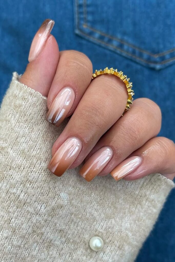 Glittery Ombre chrome nails