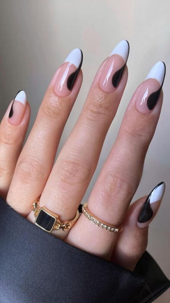 Monochrome ombré nails