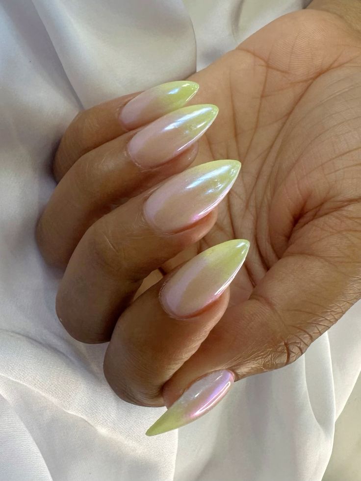 Pastel Ombre chrome nails