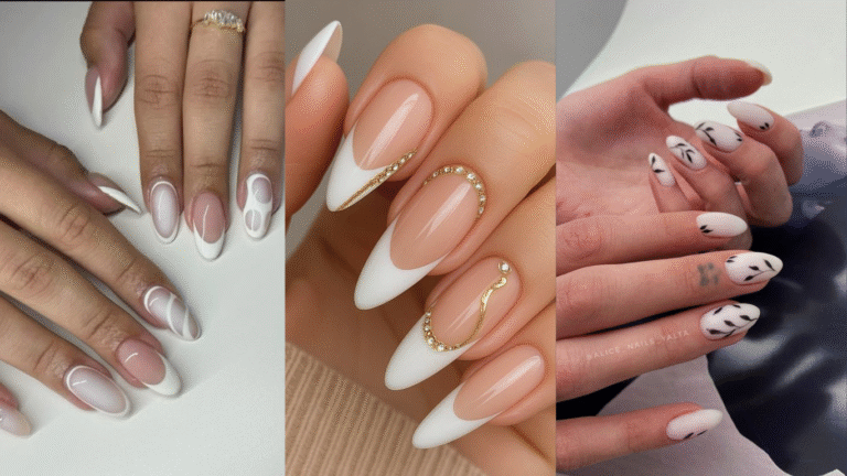Milky white nails