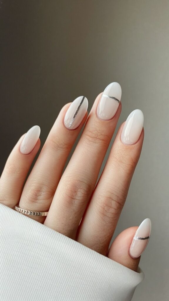 matte finish over milky white nails