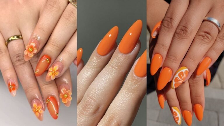 orange summer nails