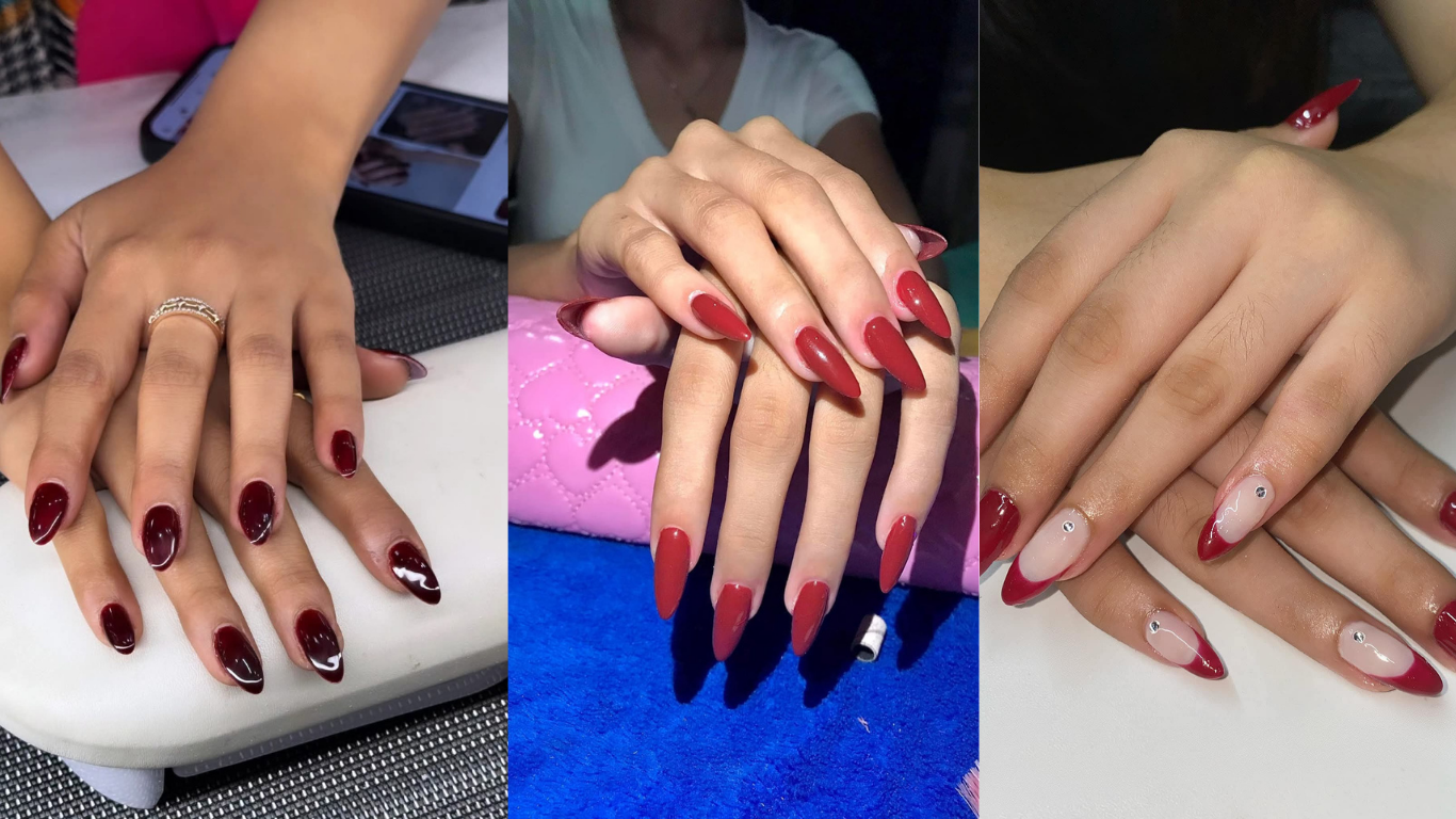 cherry red nail designs