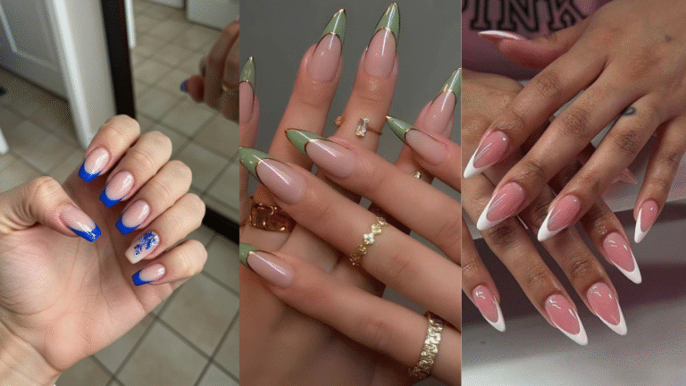 Fall French tip nails