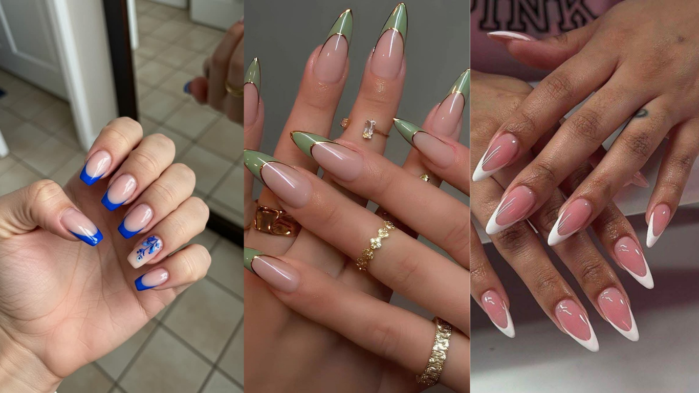 Fall French tip nails