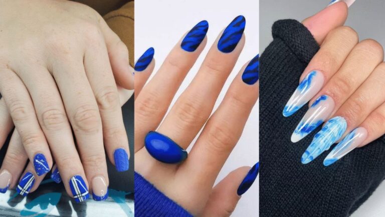 blue fall nails