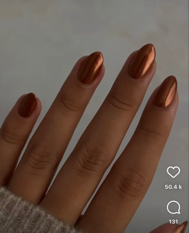 Bronze Mirage Chrome nails