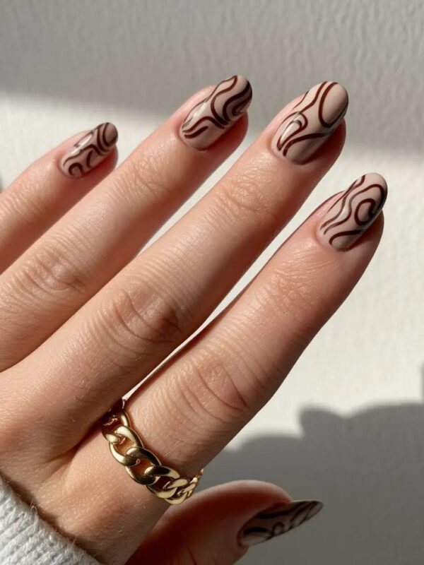 Brown Chrome with Abstract Lines