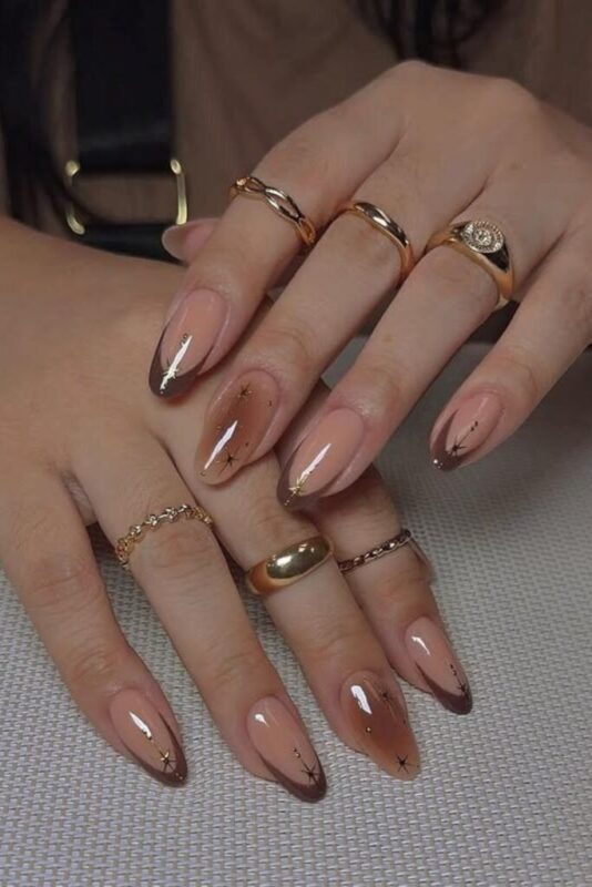 Brown Chrome with Rhinestone Accents