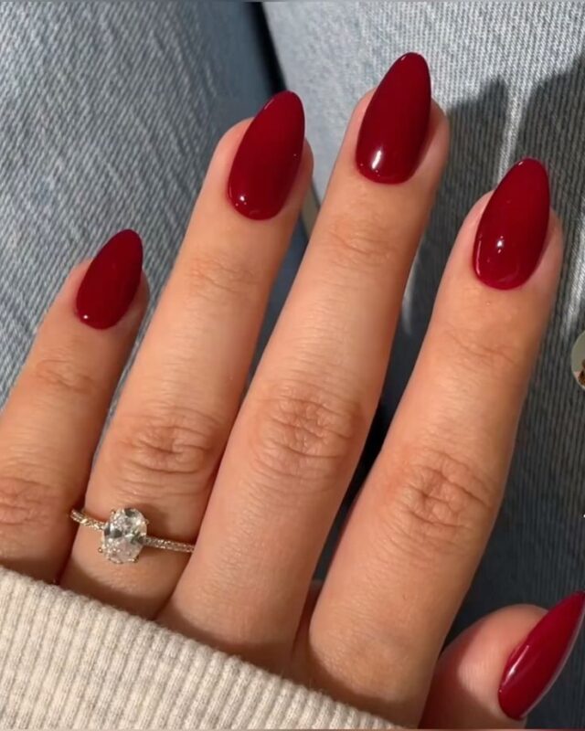 Classic Winter Red Nails