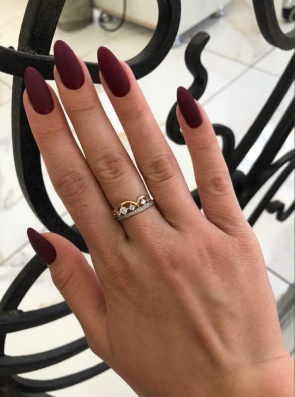 Deep Burgundy Matte Nails