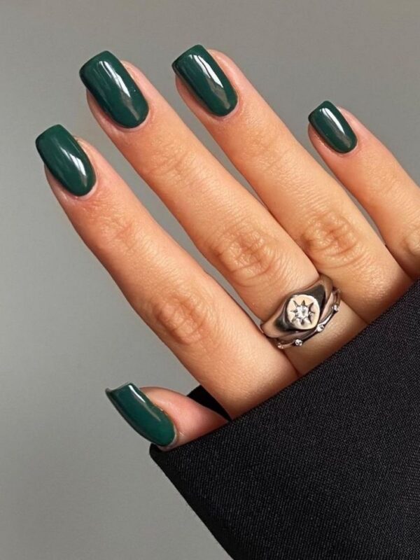 green satin nails