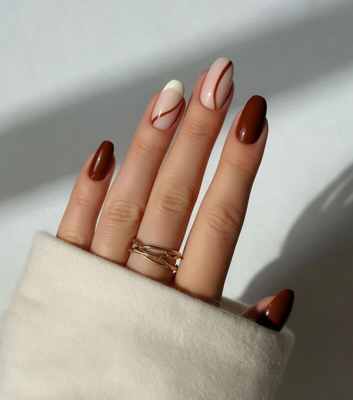 Mocha lines on nails
