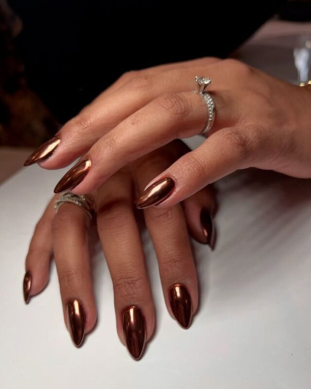 Molten Copper Shine Nails