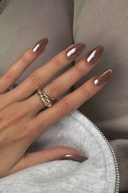 Ombre Brown Chrome nails