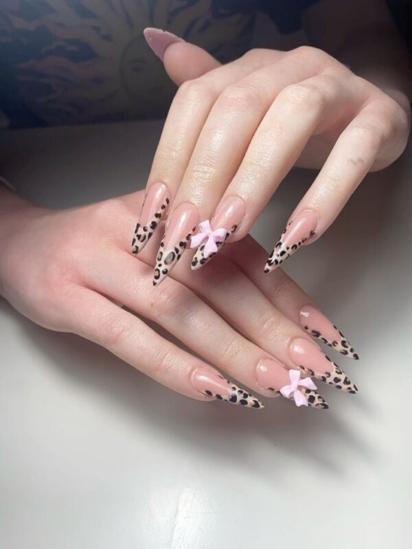 pastel cheetah nails