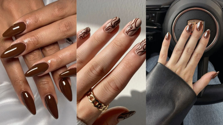 Brown Chrome Nails