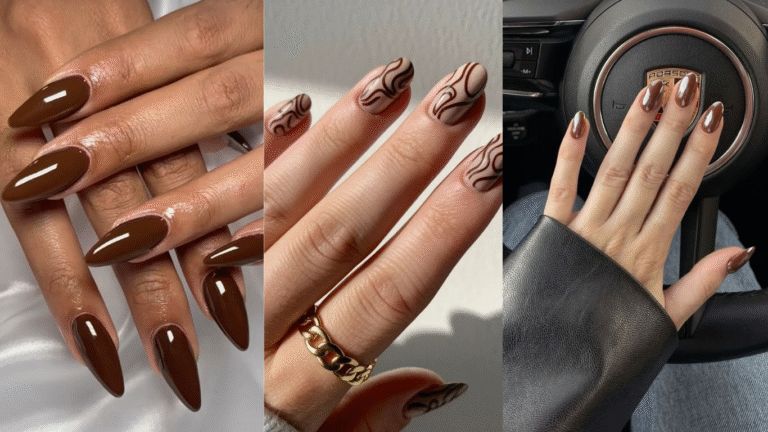 brown chrome nails