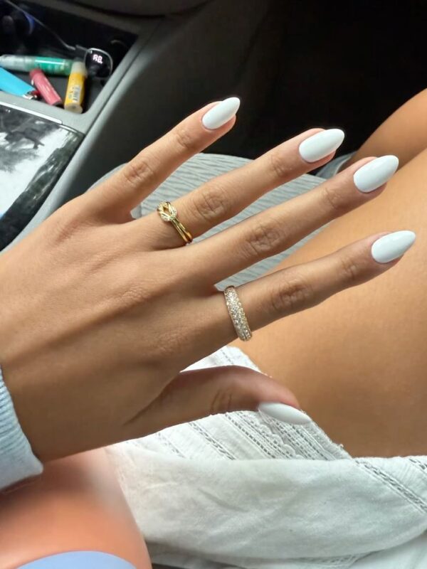 fresh white nails